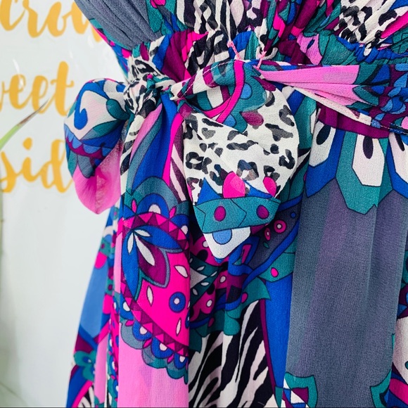 Tibi Multi-Color Silk Sleeveless Dress Size 0 - Picture 5 of 15